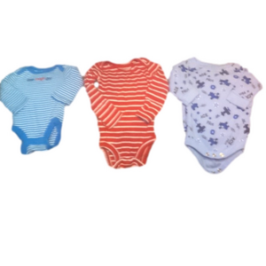Newborn Long Sleeve Mixed Brand Lot Of 3  Boys Blue Red One Puece